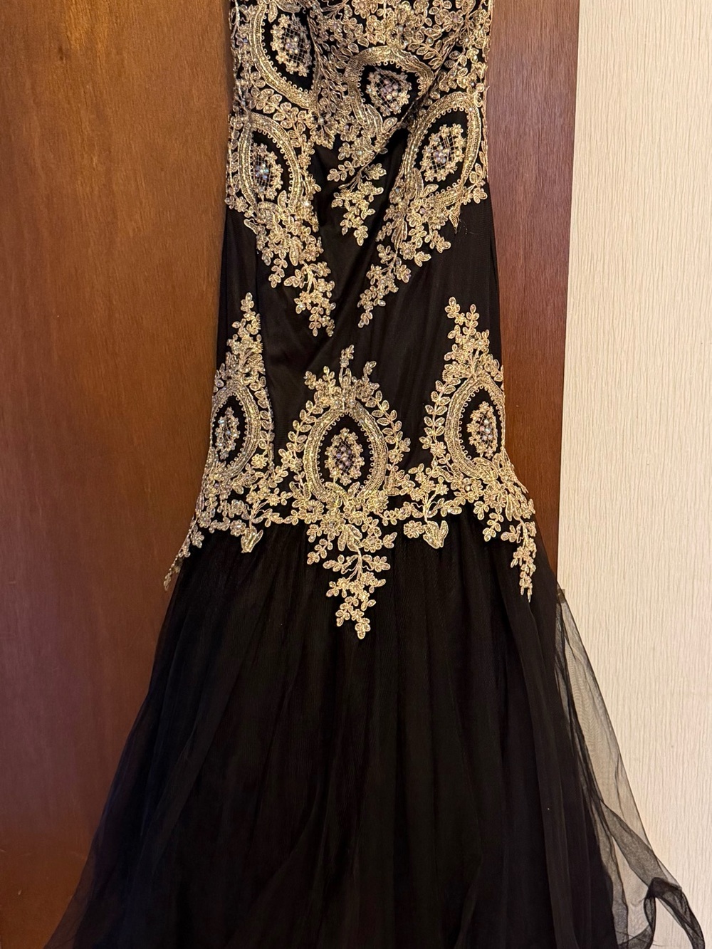 Cinderella Black Gown with Gold Embellishment